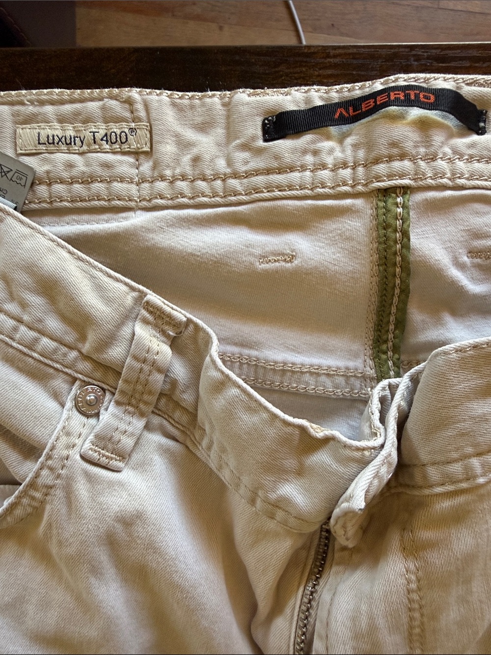 Alberto PIPE Tencel Denim Pants Beige W33 L32 Retail $245